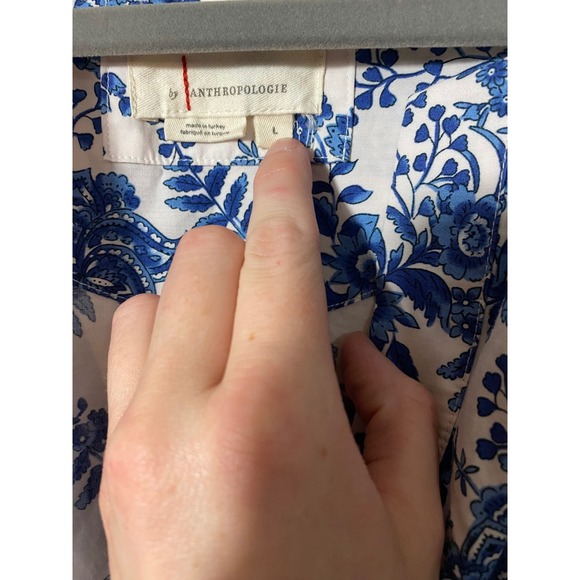 Maeve Anthropologie Somerset Maxi Blue White Floral French Country Club Dress - Picture 6 of 8